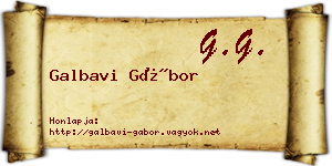 Galbavi Gábor névjegykártya